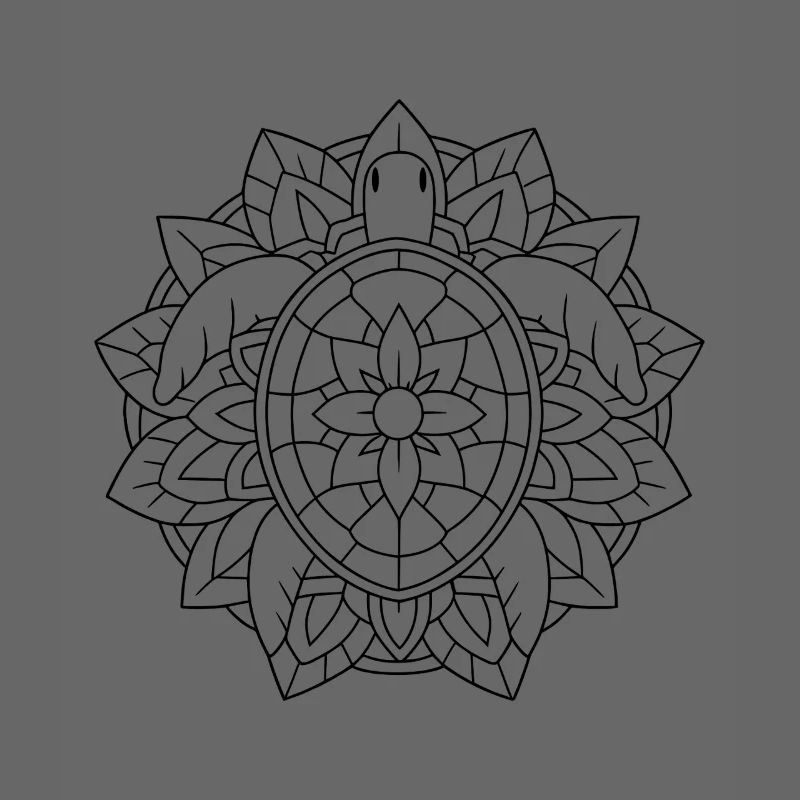 Turtle mandala with calm ornamentation