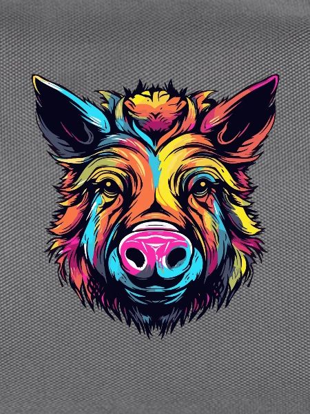 Neonfarbenes Wildschwein