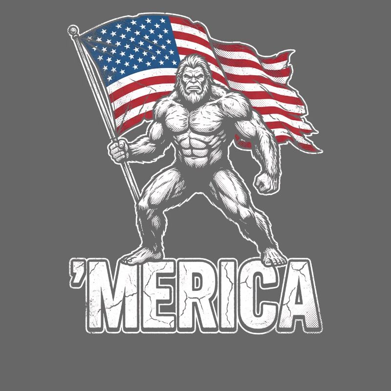 Amerika Bigfoot Lustiger Bigfoot zum 4. Juli Ameri