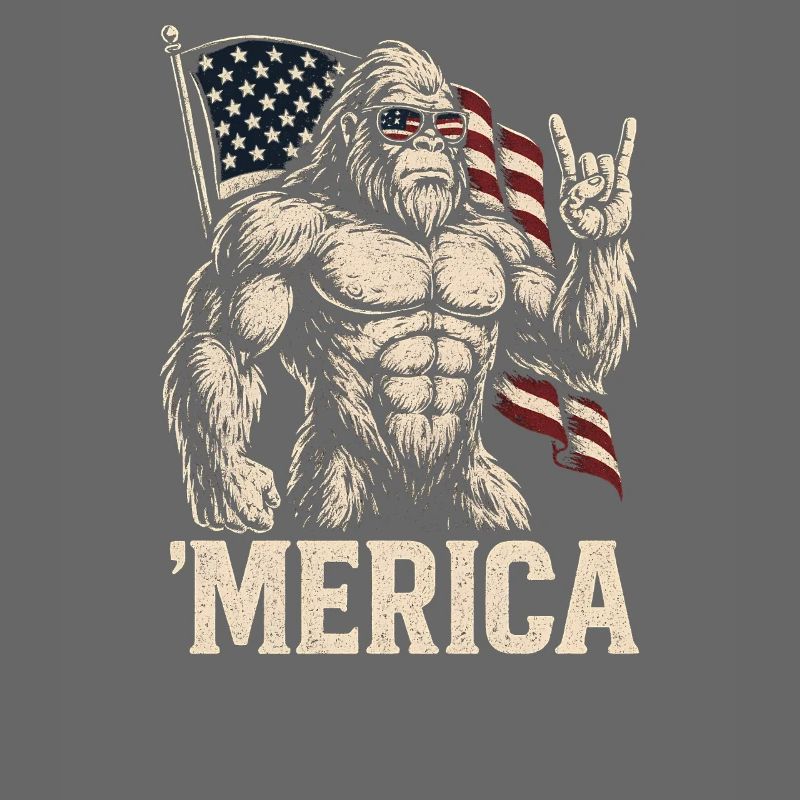 America Bigfoot Drôle 4 juillet Bigfoot Ameri