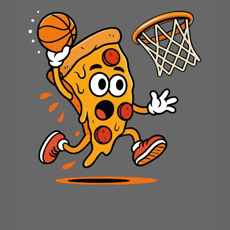 Pizza Slam Dunk Karikatur