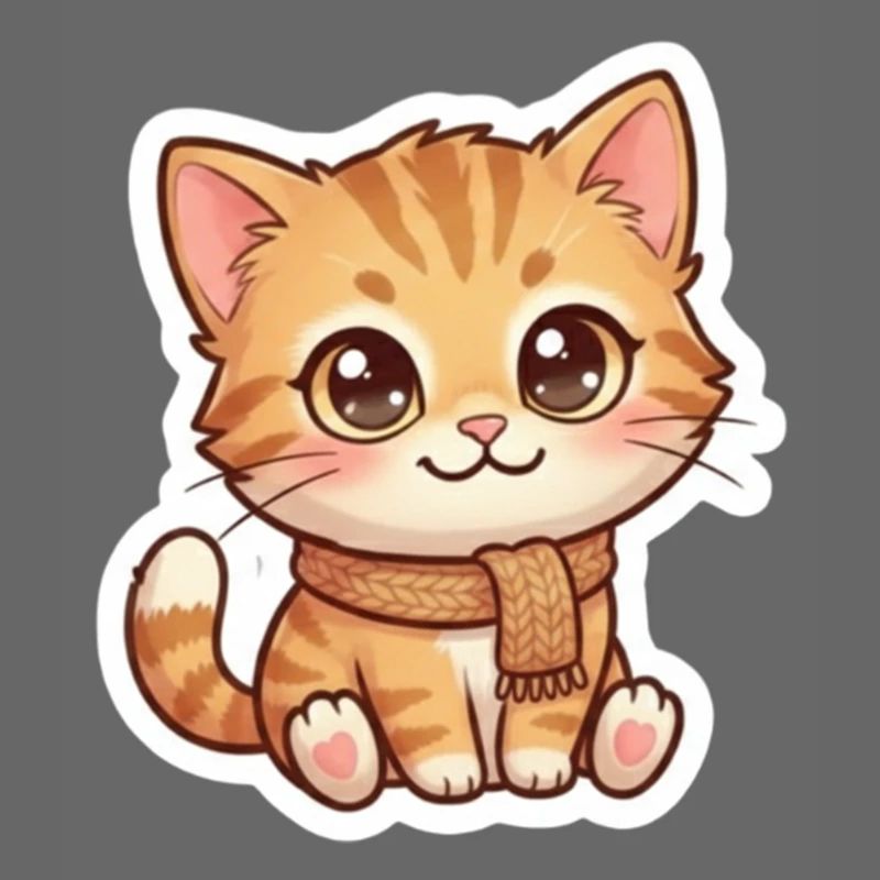 Chaton orange douillet en écharpe