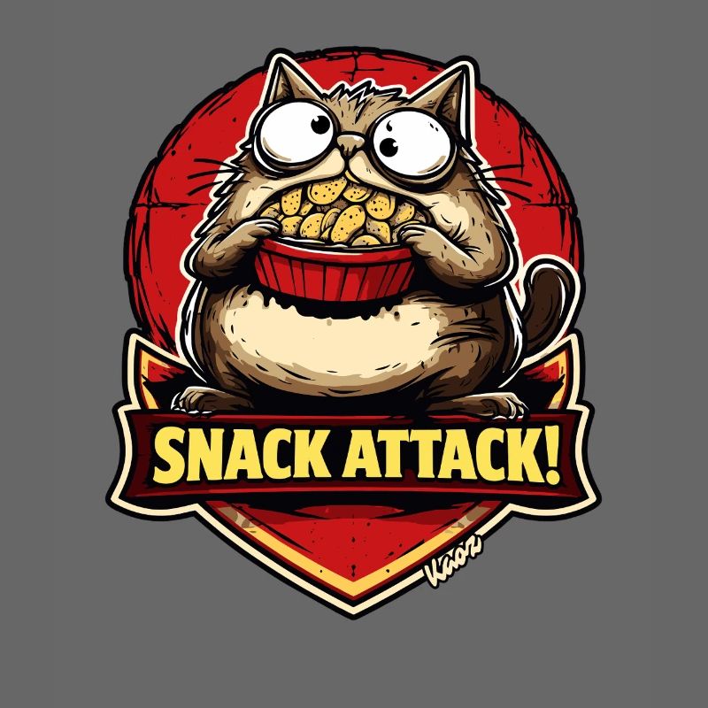 Snack attack cat with popcorn