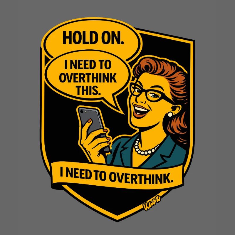 Retro Comic Überdenken - Overthinker