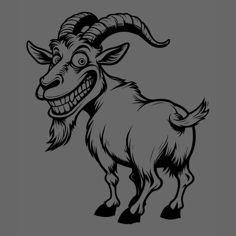 Goat mischievous black sketch