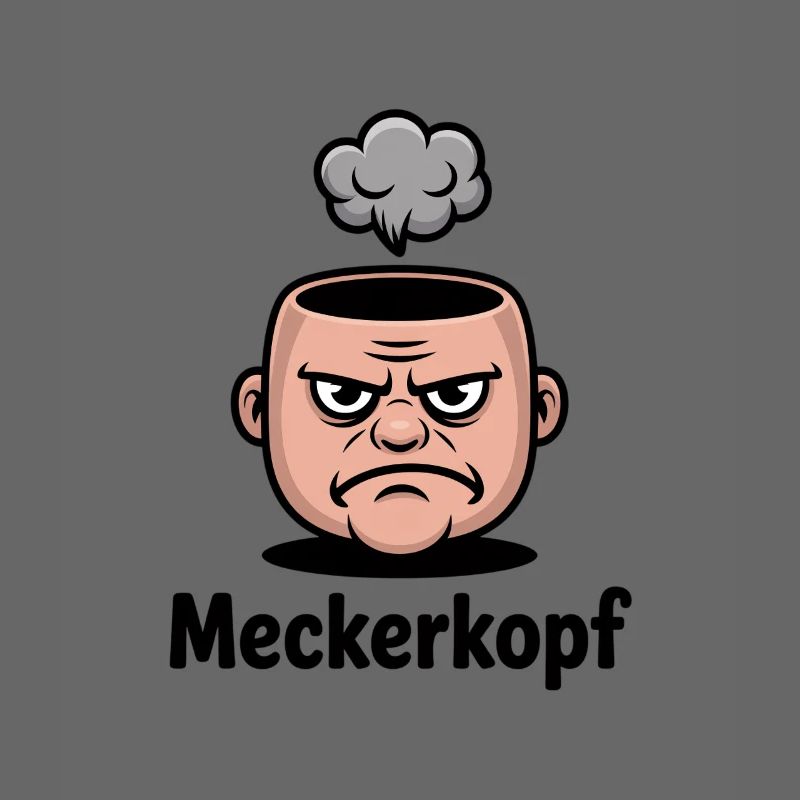 Meckerkopf Genervtes Grumpy Comic Gesicht