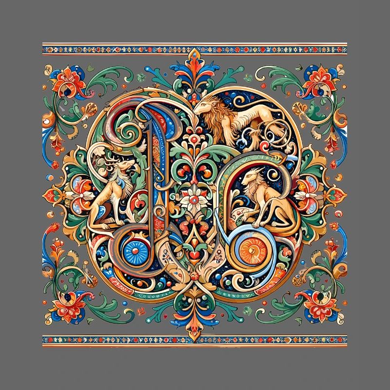 Tierornament Medaillon Muster