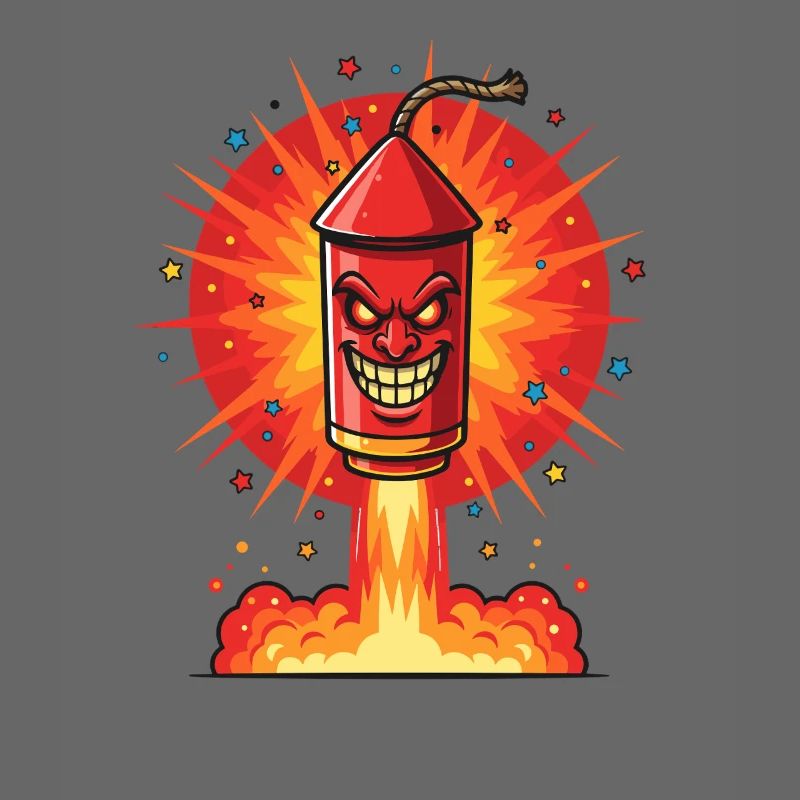 Fusée riante dans le feu