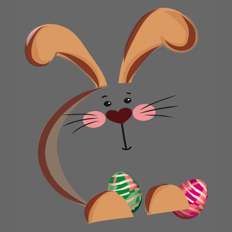 Easter bunny and colorful eggs