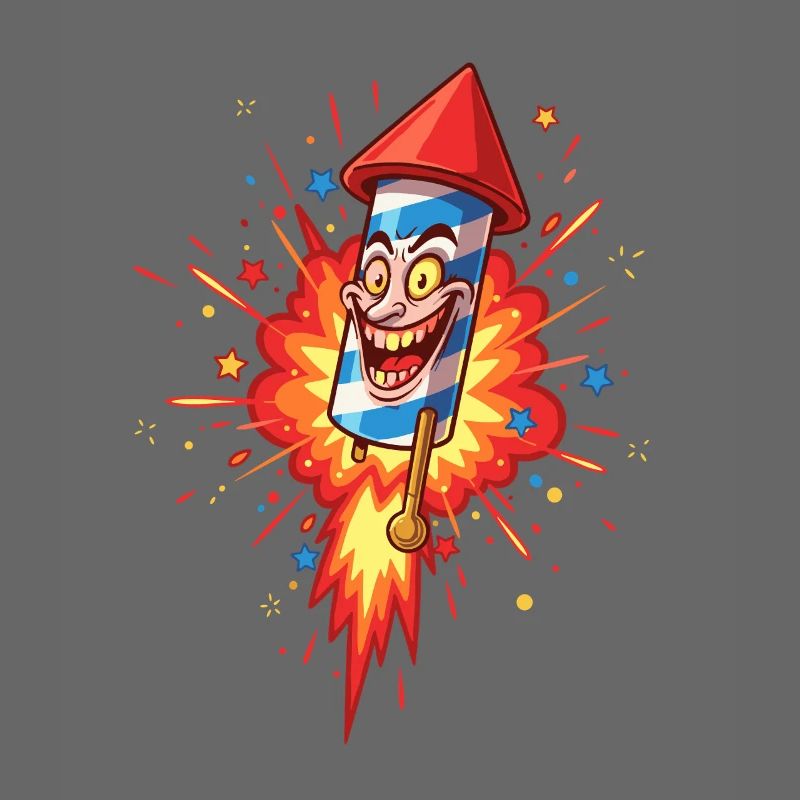 Explosion de dessin animé Rocket Rieur