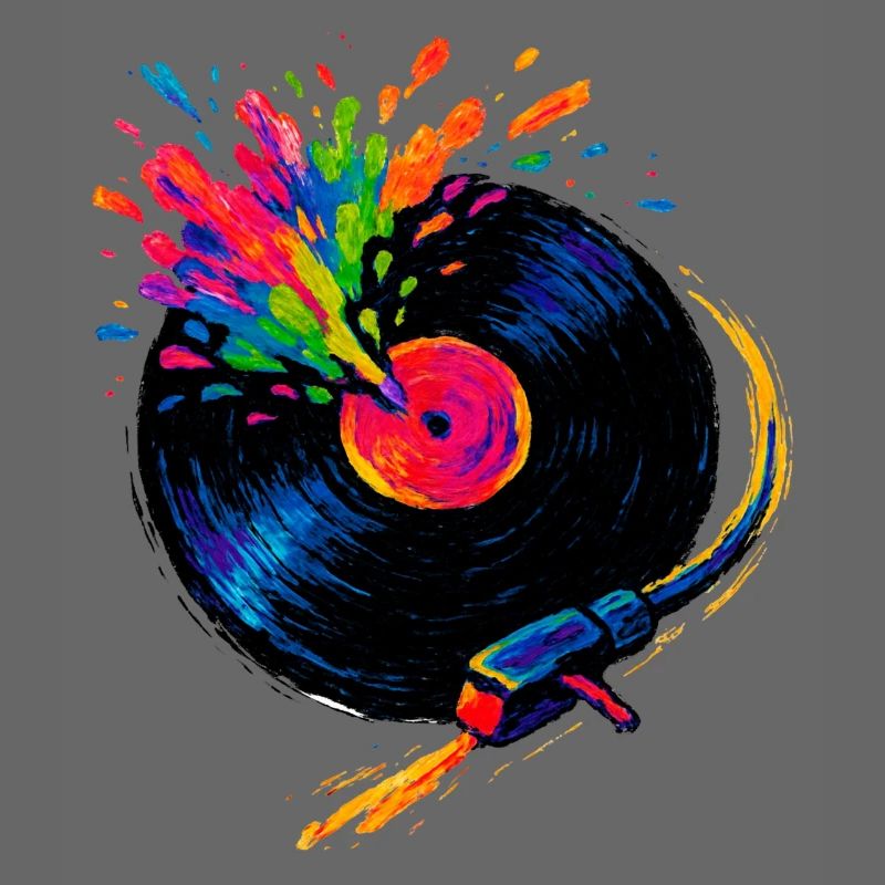 Platine Vinyle colorée pop