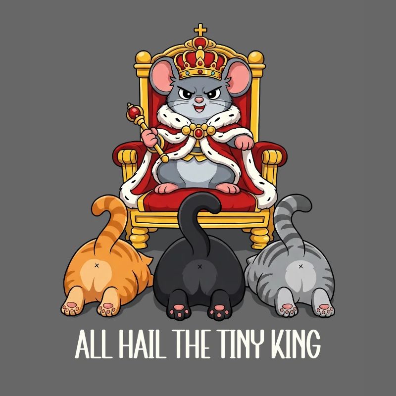 Dessin animé Tiny Mouse King Cats