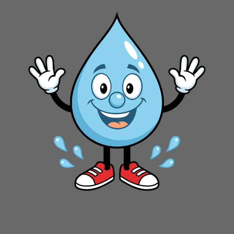 Drop d’eau heureuse avec des baskets
