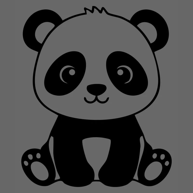 Bébé Panda mignon – Noir & Blanc