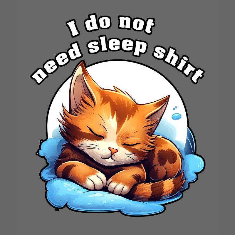 Sleepless Cat on Clouds Sleep Shirt