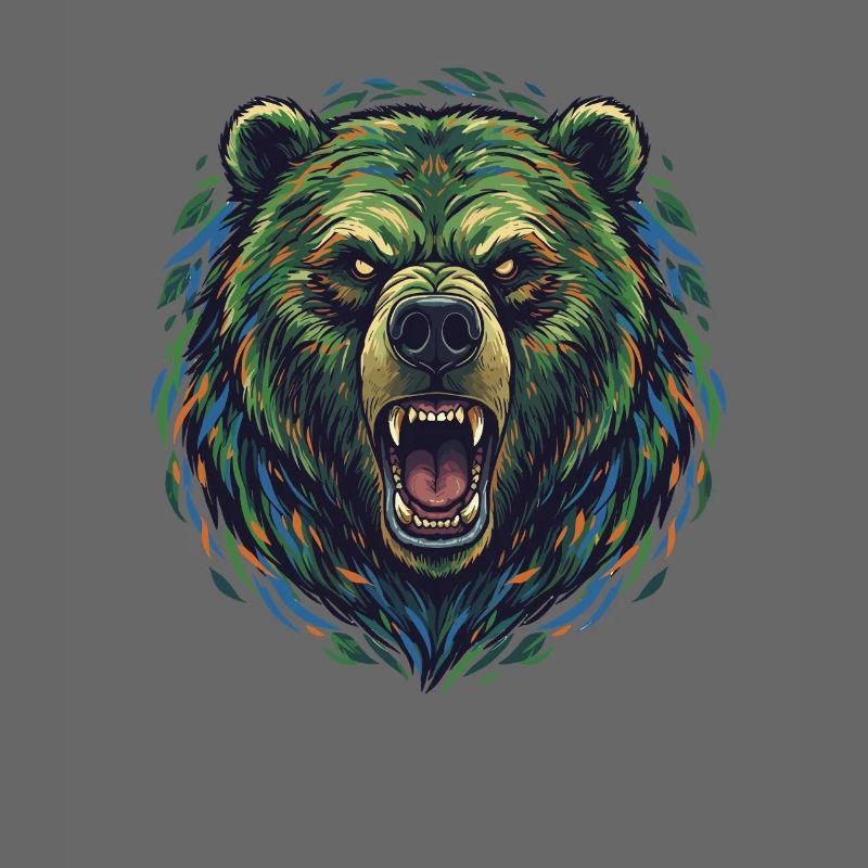 Wilder Farbbär Kopf