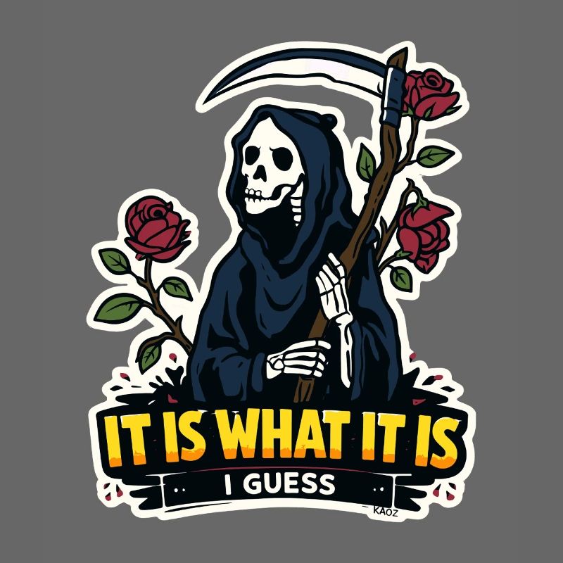 Sensenmann mit Rosen-Meme