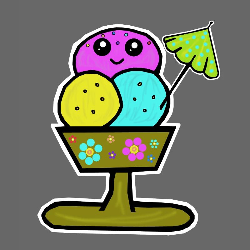 Glace colorée Sundae Glace Glace Glace