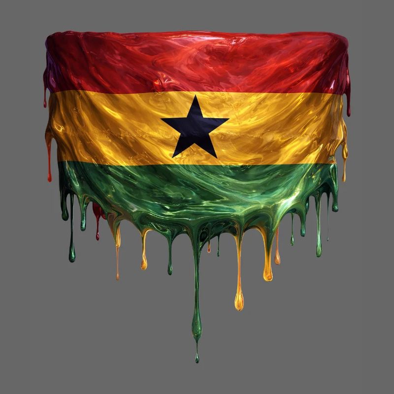 Ghana Flags Drop Art