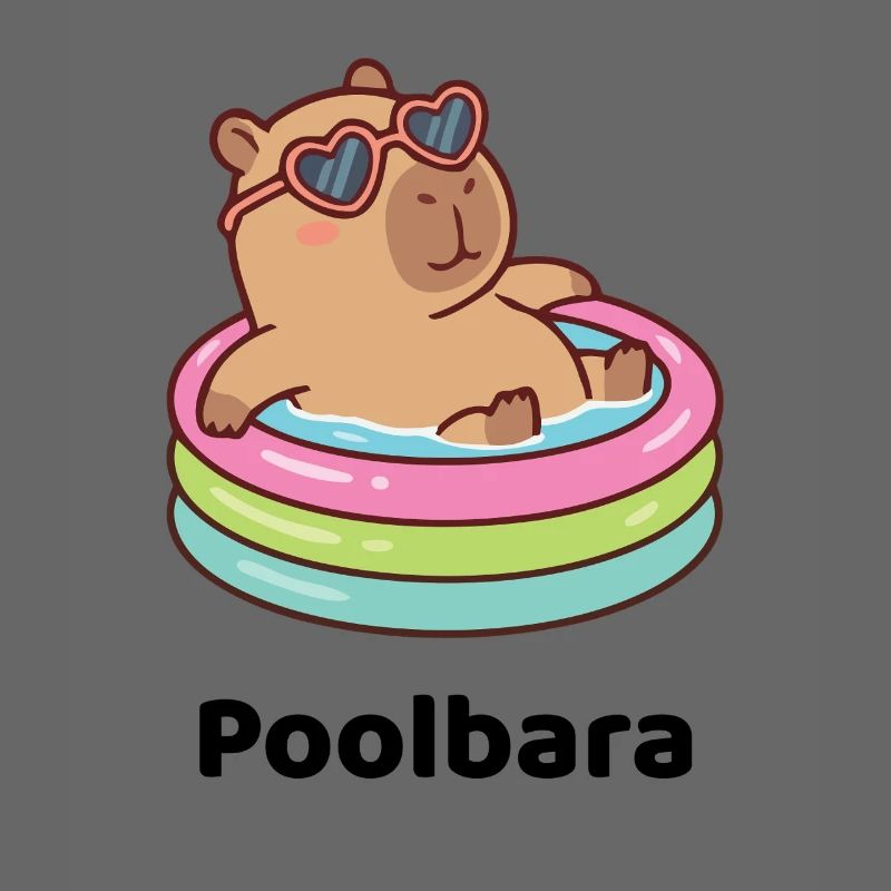 Bärchen/Capybara im Planschring mit Sonnenbrille