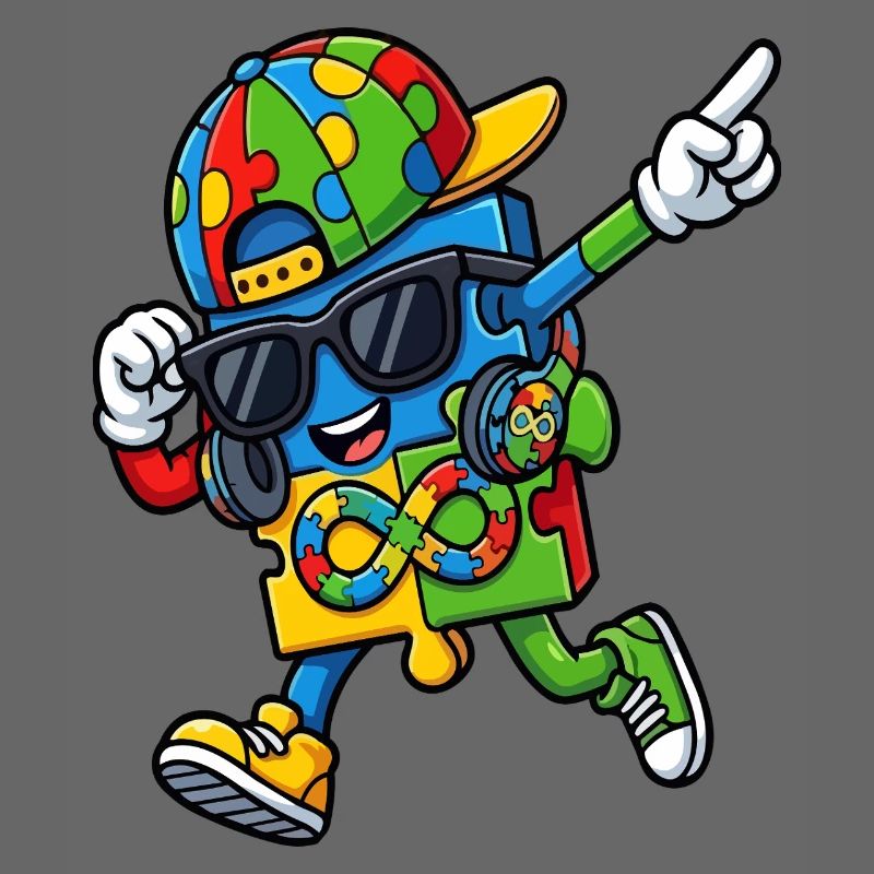 Regenbogenpuzzle-Maskottchen