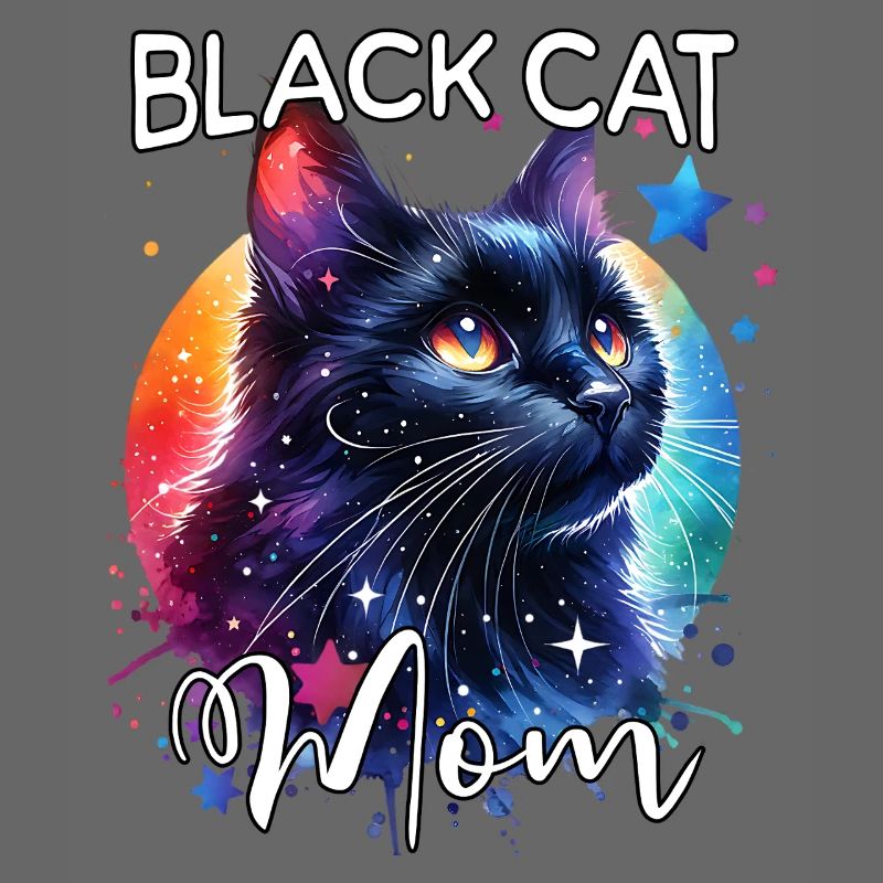Schwarze Katze Mama