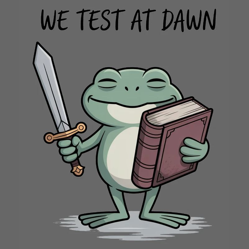 Dawn Test Frog with Sword and Book