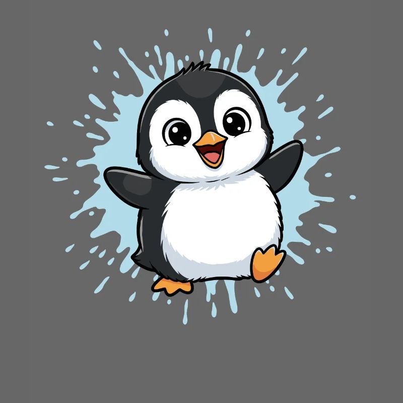 Éclaboussure colorée de pingouin