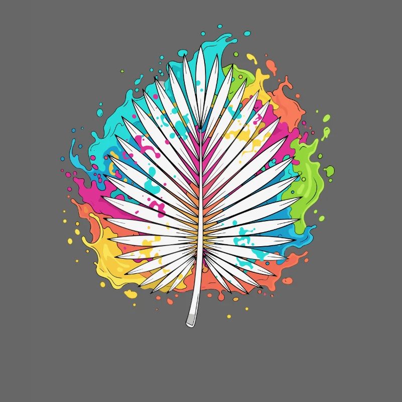 Bunte Palmenfächer Farbexplosion