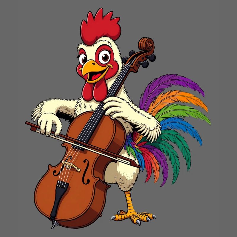 Coq avec violoncelle