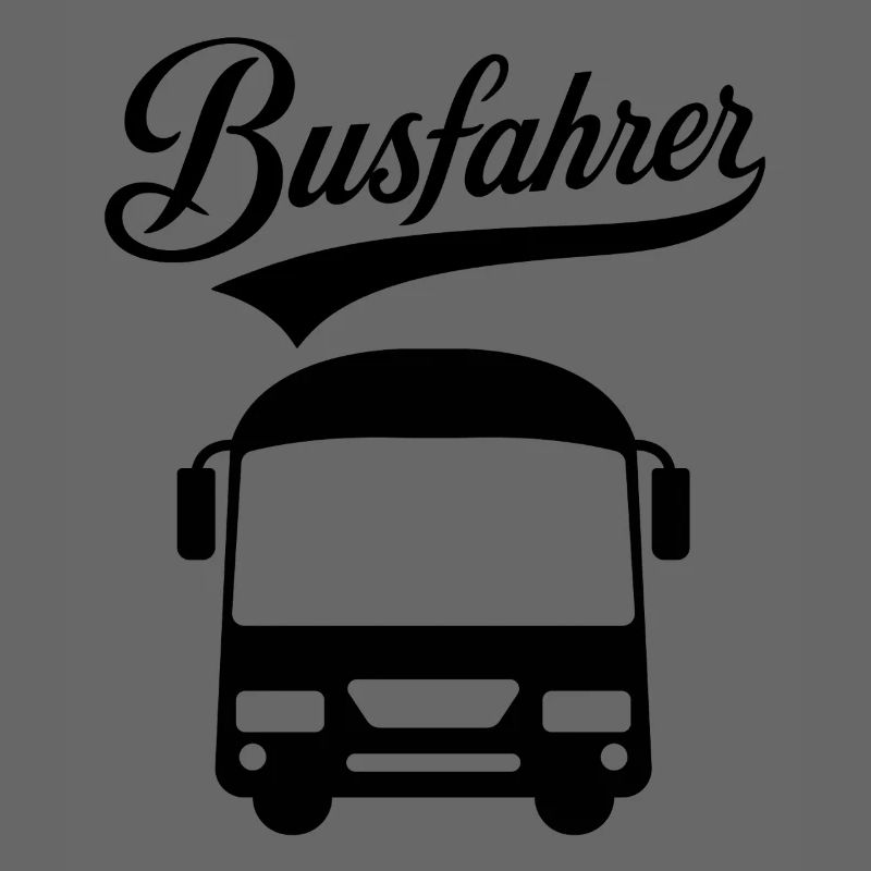 Beruf Busfahrer Text Design mit dem Bus