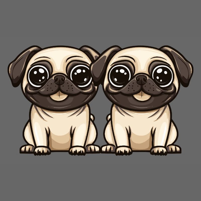 Pug Hund Comic
