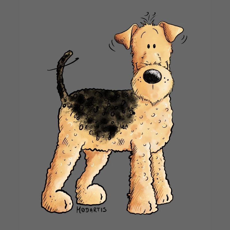 Happy Airedale Terrier I Hunde Comic