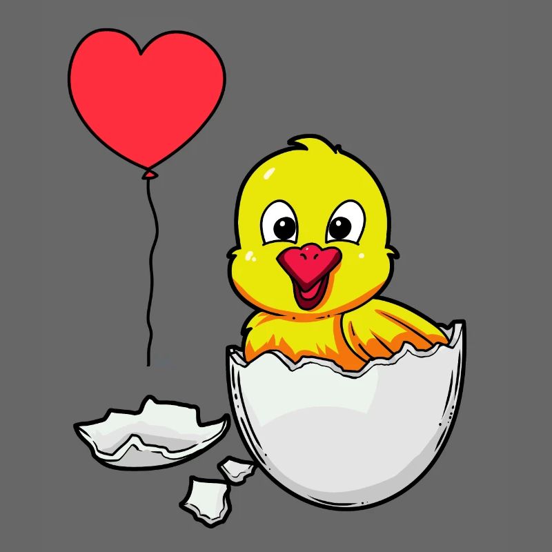 Eggshell Chick Easter Birth Baby Children Egg