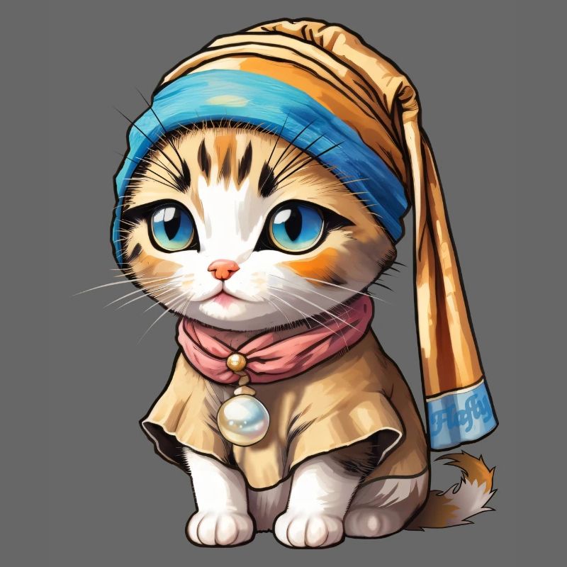 Chaton avec perle
