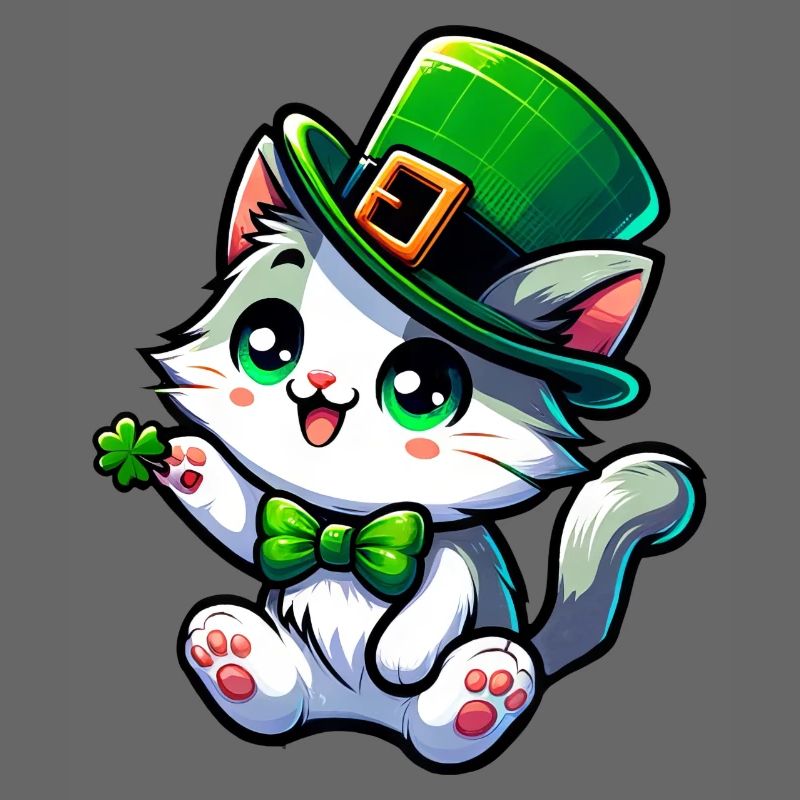 Dessin animé de chat de la Saint-Patrick