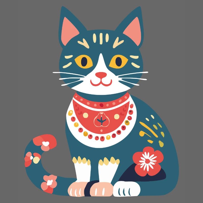 süße Folklore-Katze