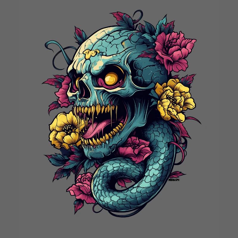 Skull and Snake