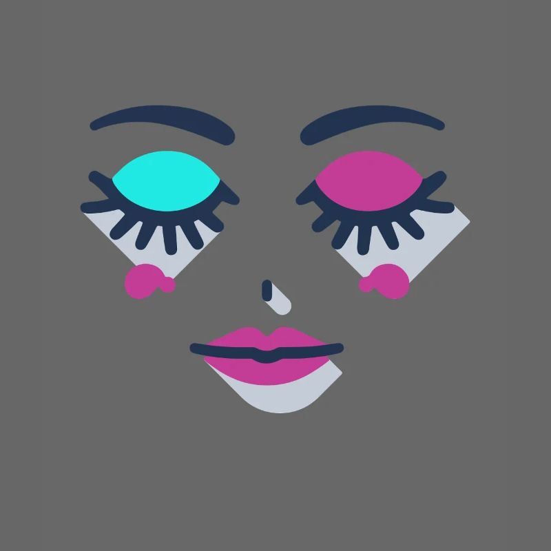 Sleeping Eyes Abstract Female Face