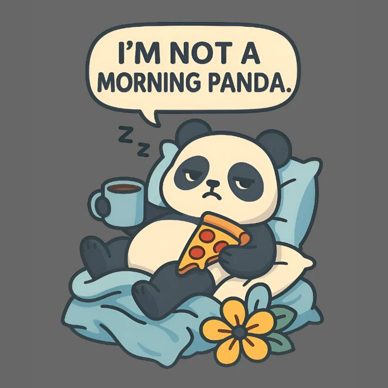 Panda relaxant avec boisson et pizza