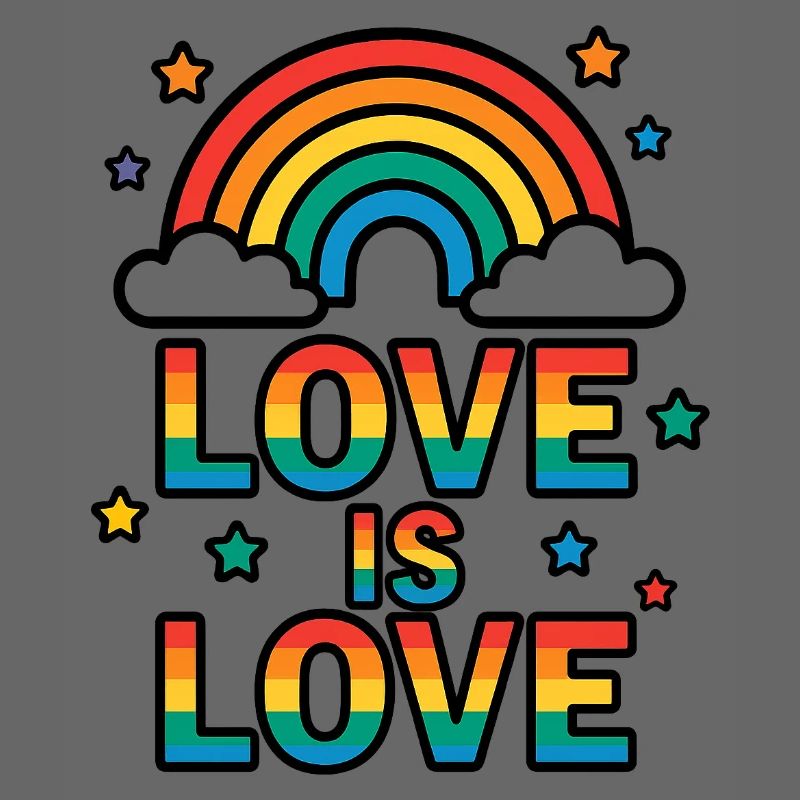 Bunter Regenbogen mit Liebesbotschaft