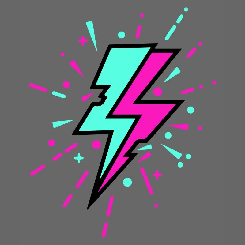 Retro Lightning Bolt Colorful Style