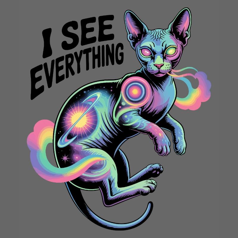 Illustrations du chat de la nébuleuse cosmique