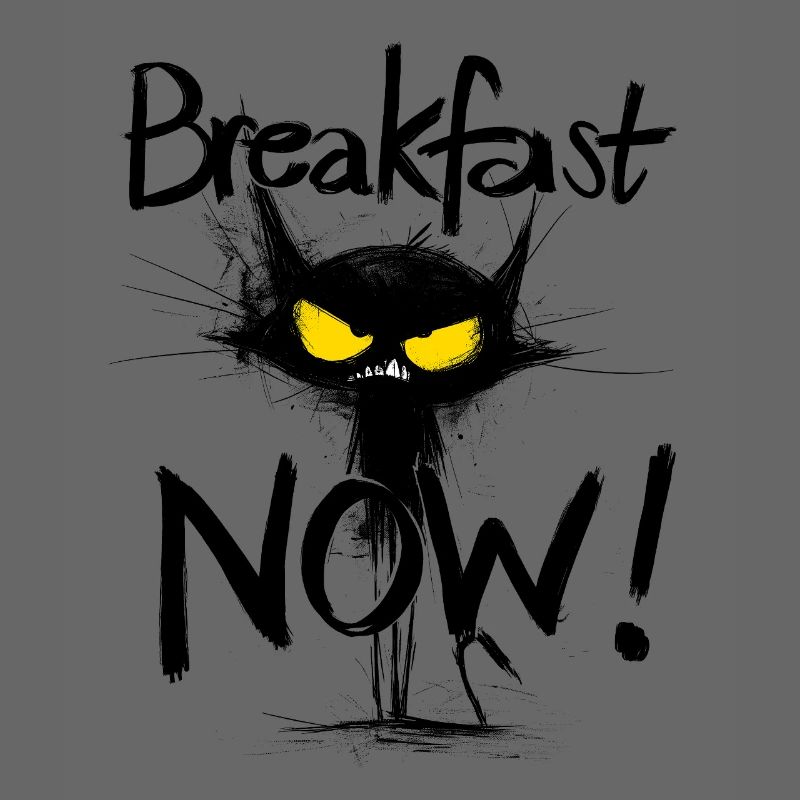 Grim Black Cat – Petit-déjeuner MAINTENANT !