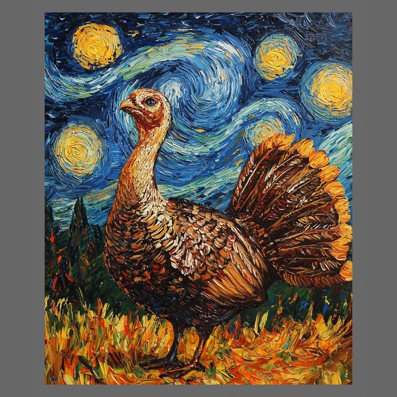 Oiseau de dinde à la Van Gogh