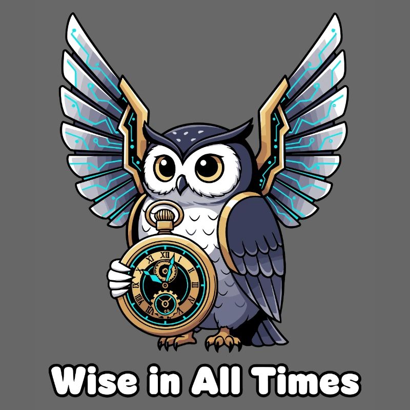 Wise Owl with Clock – Timeless Wisdom