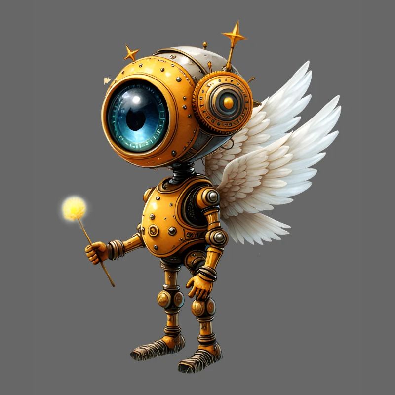 Robot ailé steampunk
