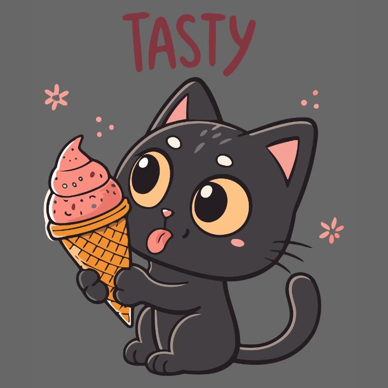 Gourmet-Katze und Eiscreme