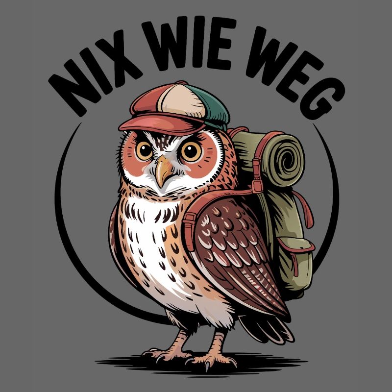 Wander-Eule mit Rucksack