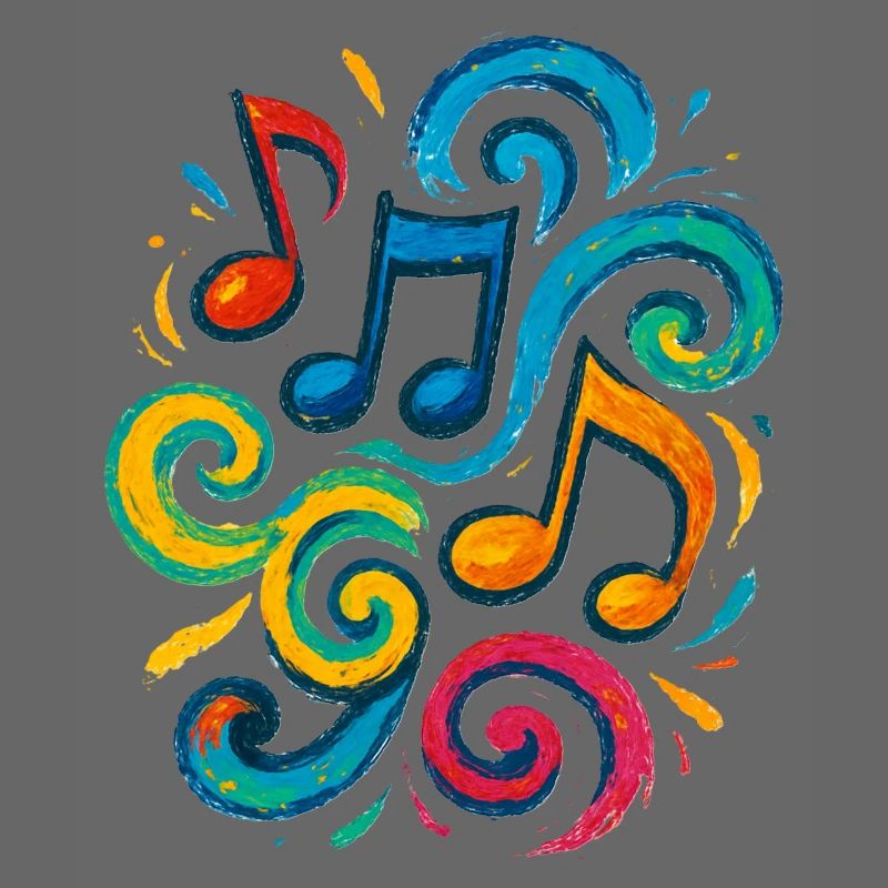 Notes de musique colorées
